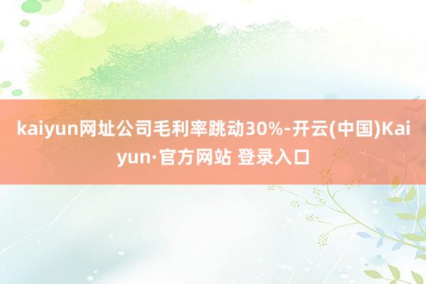 kaiyun网址公司毛利率跳动30%-开云(中国)Kaiyun·官方网站 登录入口
