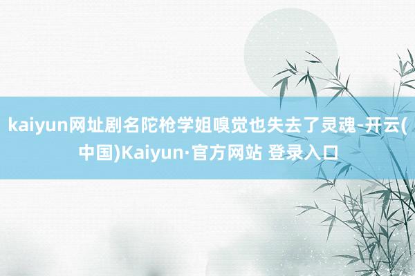 kaiyun网址剧名陀枪学姐嗅觉也失去了灵魂-开云(中国)Kaiyun·官方网站 登录入口