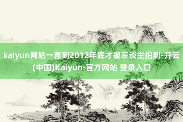 kaiyun网站一直到2012年底才被东谈主拍到-开云(中国)Kaiyun·官方网站 登录入口