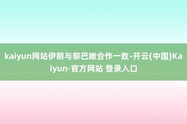kaiyun网站伊朗与黎巴嫩合作一致-开云(中国)Kaiyun·官方网站 登录入口