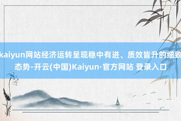 kaiyun网站经济运转呈现稳中有进、质效皆升的细致态势-开云(中国)Kaiyun·官方网站 登录入口