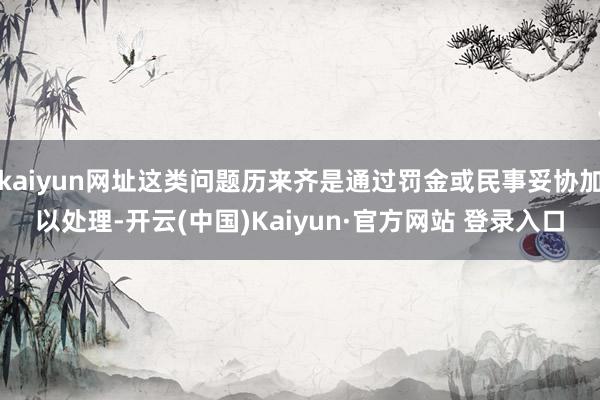 kaiyun网址这类问题历来齐是通过罚金或民事妥协加以处理-开云(中国)Kaiyun·官方网站 登录入口