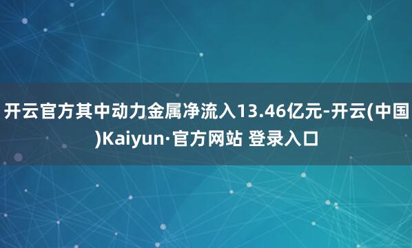 开云官方其中动力金属净流入13.46亿元-开云(中国)Kaiyun·官方网站 登录入口