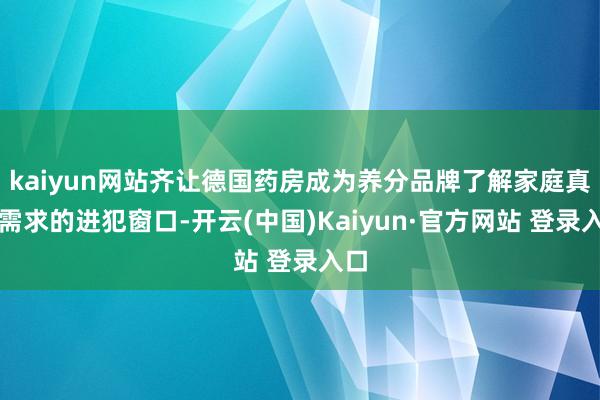 kaiyun网站齐让德国药房成为养分品牌了解家庭真确需求的进犯窗口-开云(中国)Kaiyun·官方网站 登录入口